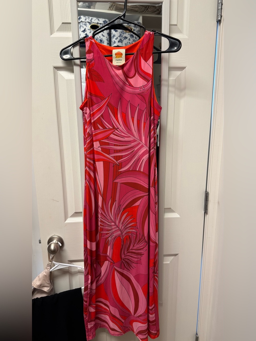 FARM Rio Red & Pink Tropical-Print Maxi Dress